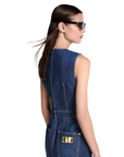 Louis Vuitton Button Front Washed Denim Dress