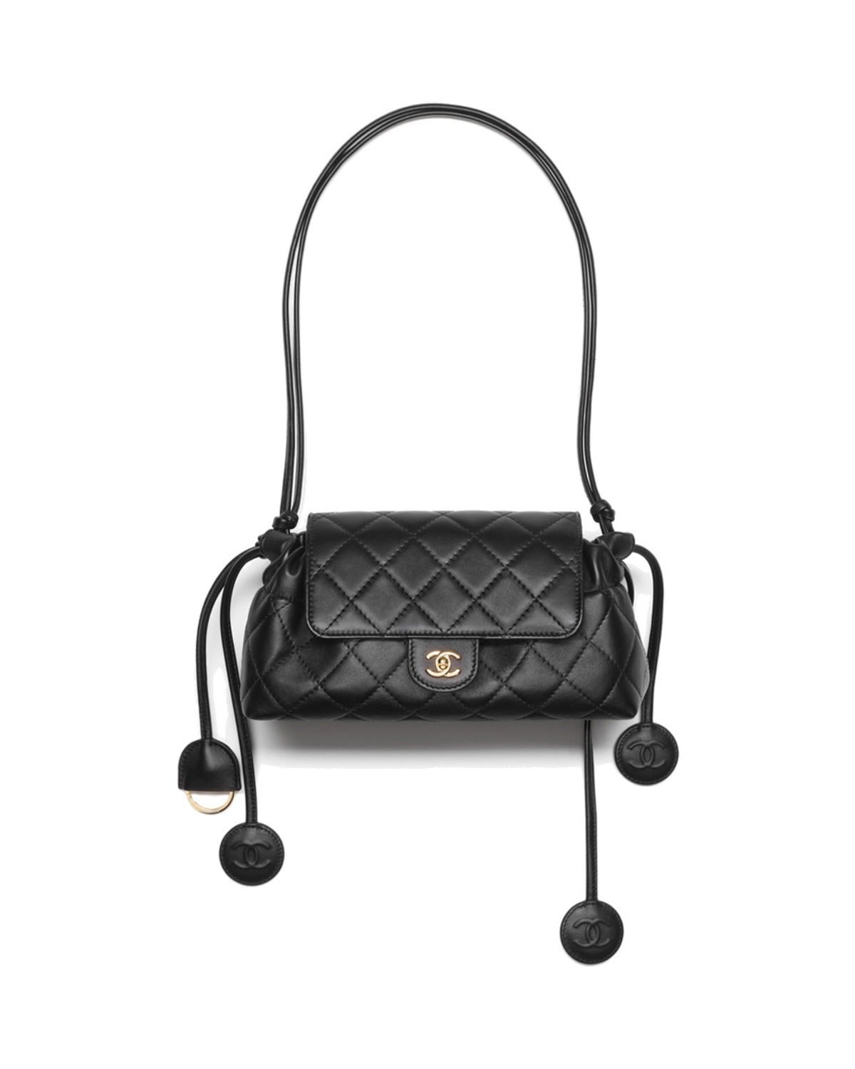 Chanel Clutch With Leather Strap Black