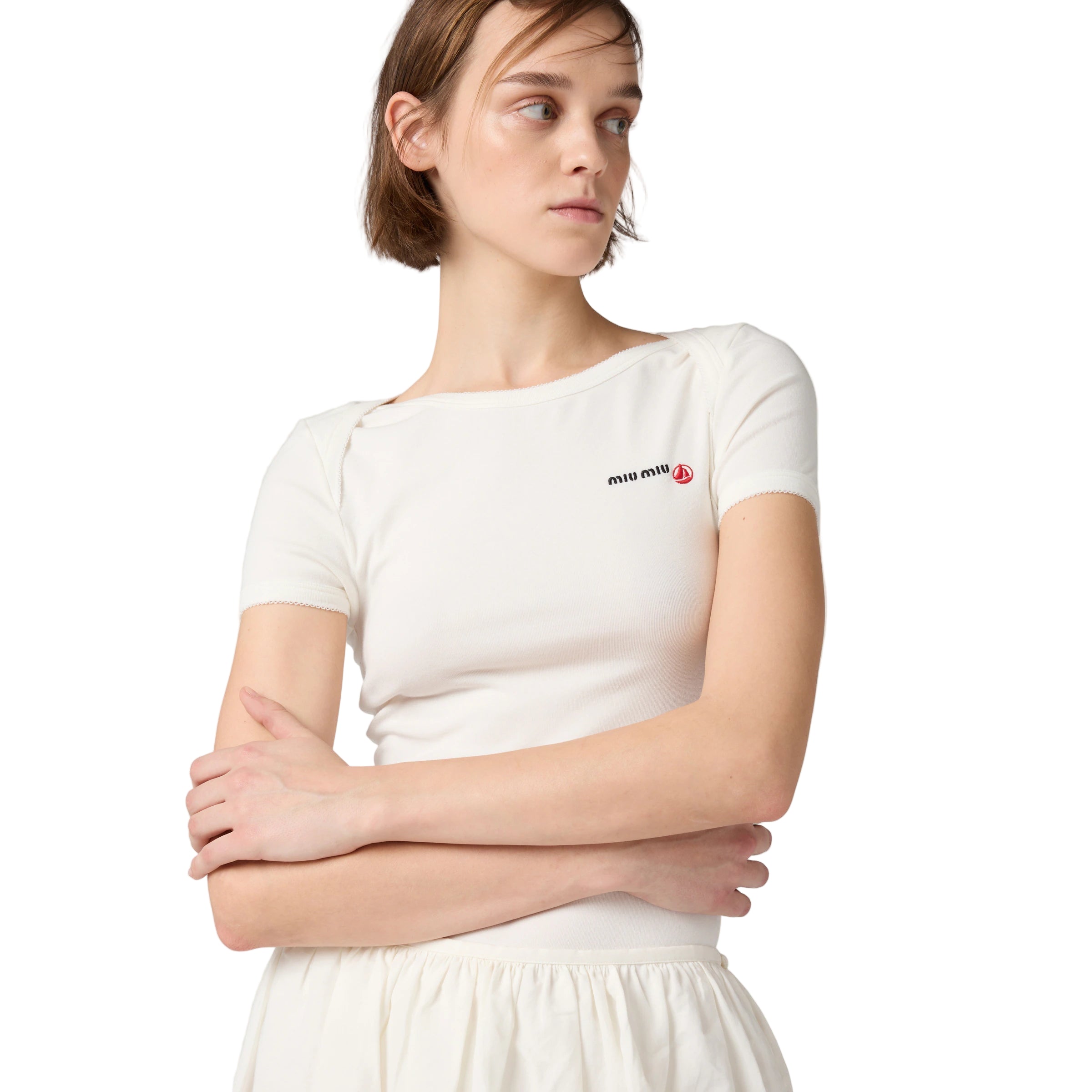 Petit Bateau X Miu Miu stretch jersey bodysuit.