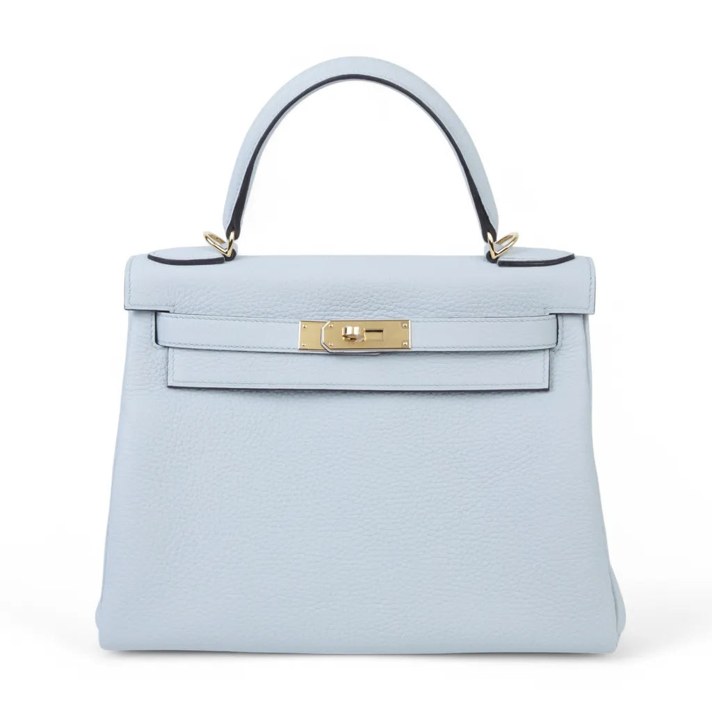 Hermès Kelly 28 Bleu Pale.