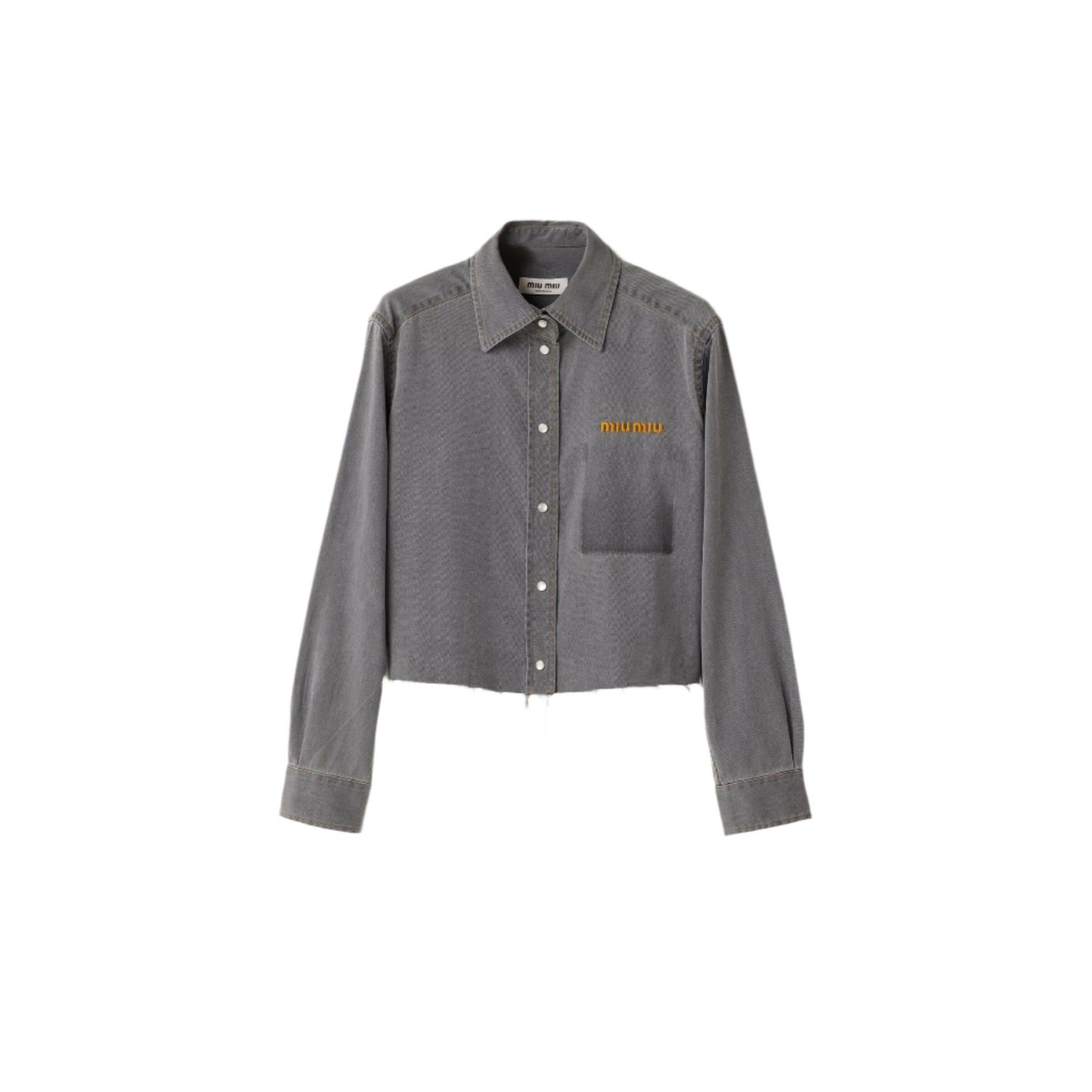 miumiu Cropped chambray shirt.