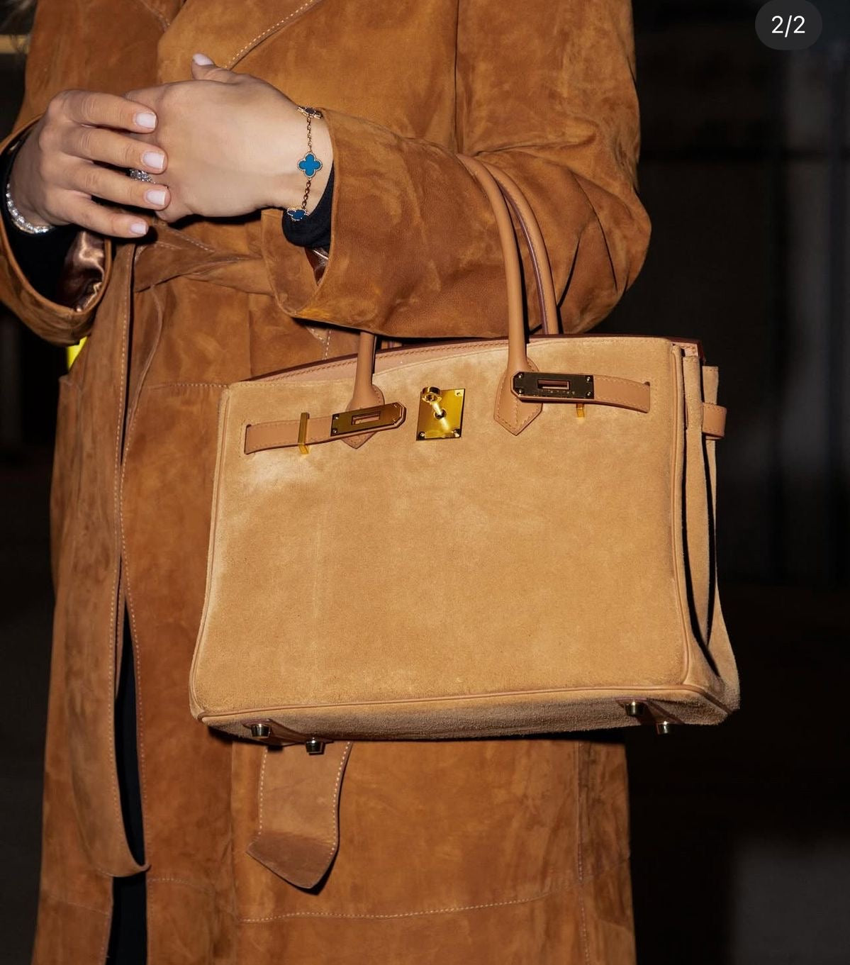 Brown suede Hermes Grizzly 