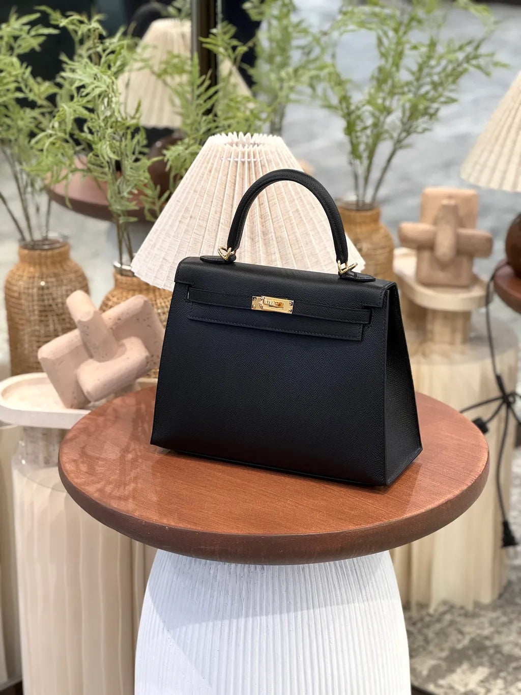 HERMÈS Kelly 25 Sellier Noir