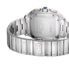 Silver Cartier watch on a light gray background