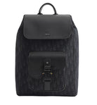 Black backpack with Dior logo on a light gray background