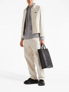 Prada velvet denim blouson jacket.