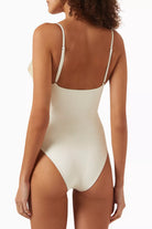 Magda Butrym 3D Flower Retro Bustier One-piece Swimsuit back