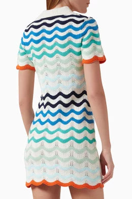 Casablanca Gradient Wave Mini Dress in Crochet front