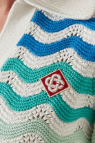 Casablanca Gradient Wave Mini Dress in Crochet detail