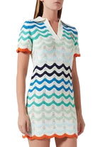 Casablanca Gradient Wave Mini Dress in Crochet back