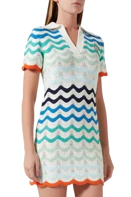 Casablanca Gradient Wave Mini Dress in Crochet back