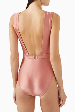 Zimmermann Lucky Plunge Flower One-piece Swimsuit back