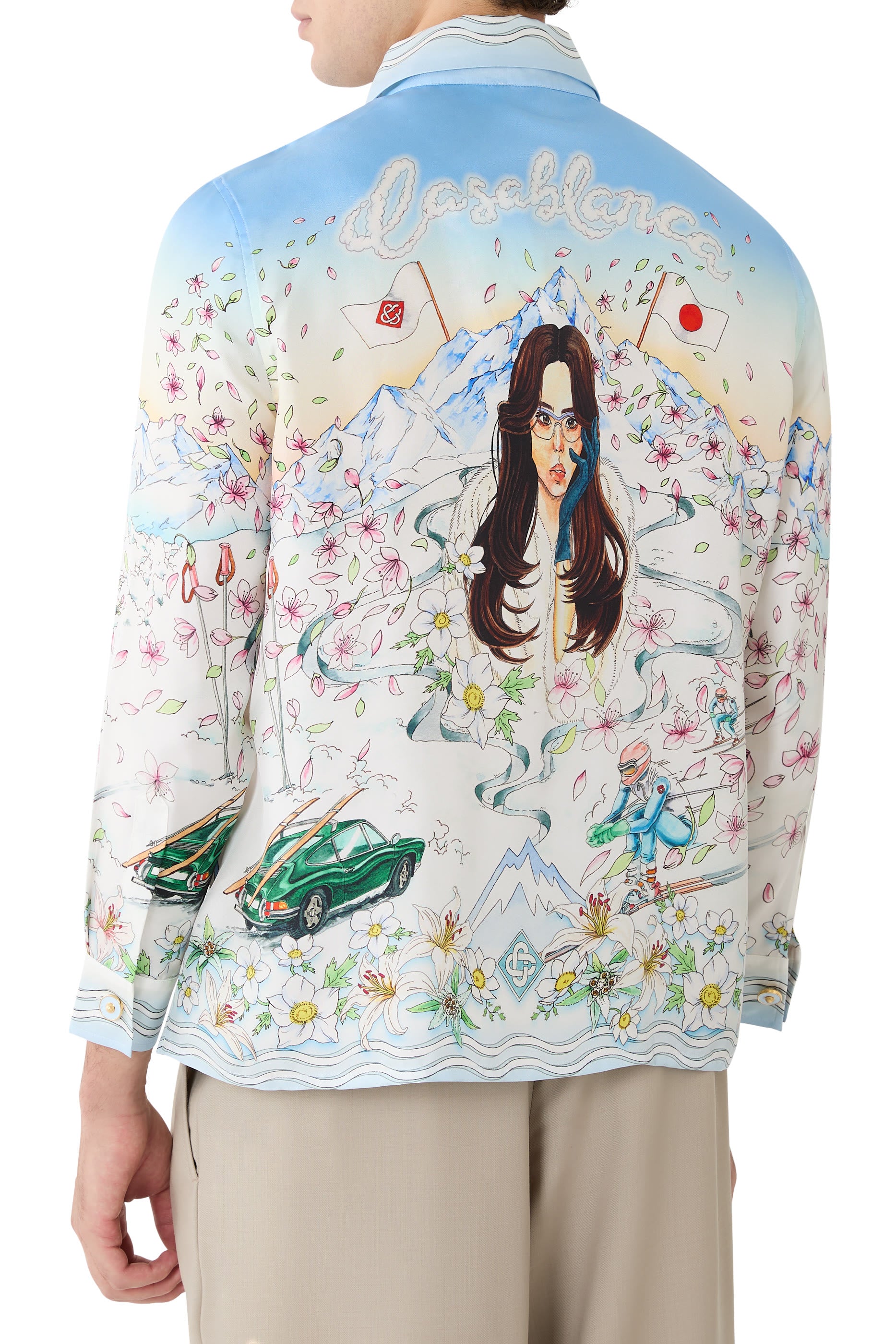 Casablanca L'Hiver Fleuri Silk Twill Shirt back