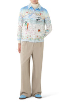 Casablanca L'Hiver Fleuri Silk Twill Shirt front