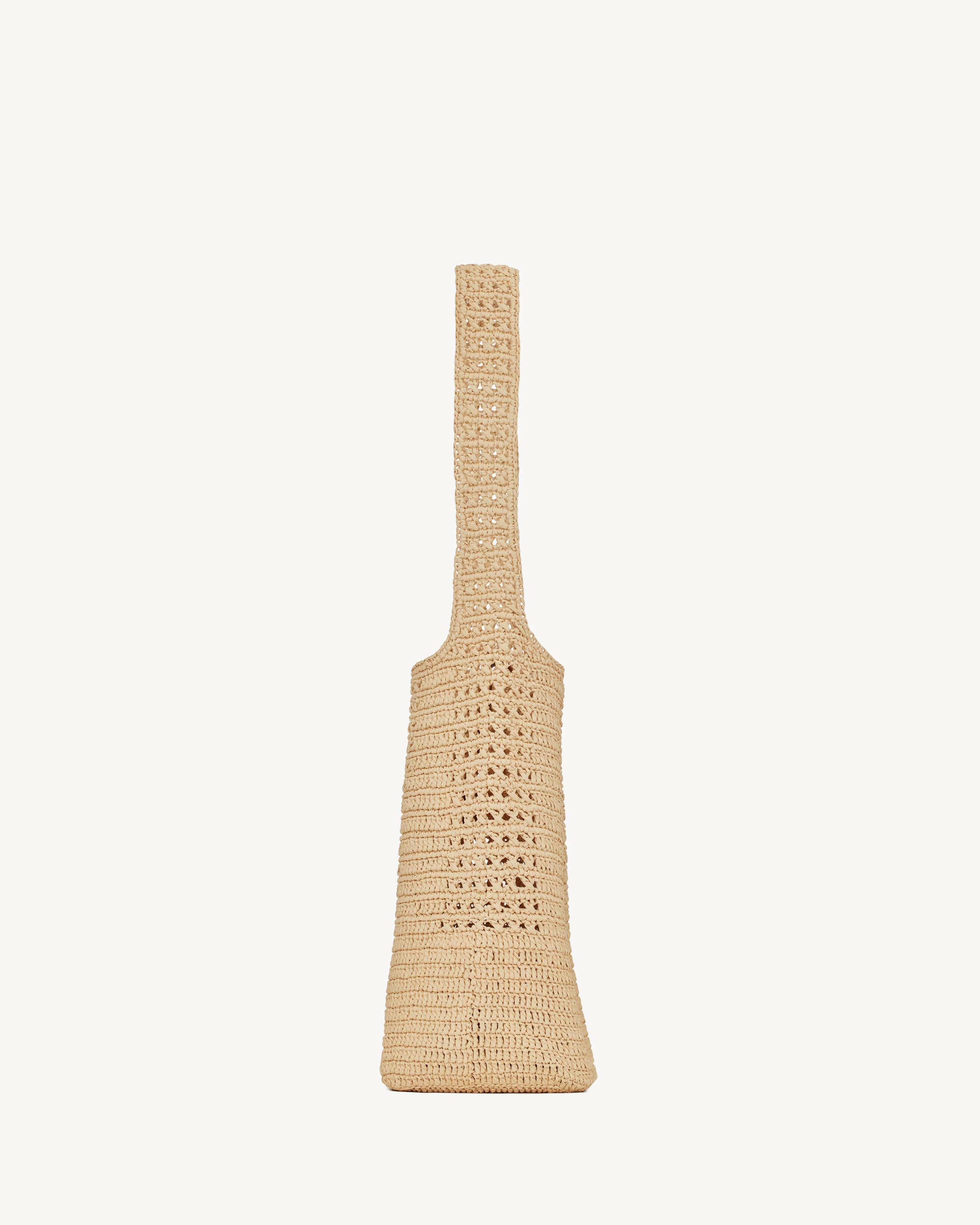 Saint Laurent Le 5 A 7 Raffia Crochet And Smooth Leather.