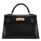 Hermès Mini Kelly II Black Lizard Ghw.