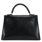 Hermès Mini Kelly II Black Lizard Ghw.