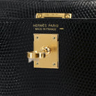 Hermès Mini Kelly II Black Lizard Ghw.