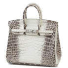 Hermès Limited Edition Birkin 25 Himalaya Matte Niloticus Crocodile.