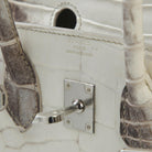 Hermès Limited Edition Birkin 25 Himalaya Matte Niloticus Crocodile.