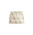 Floral patterned skirt on a light gray background