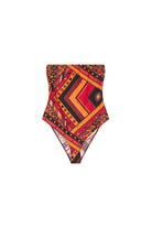 Colorful patterned bandana on a beige background
