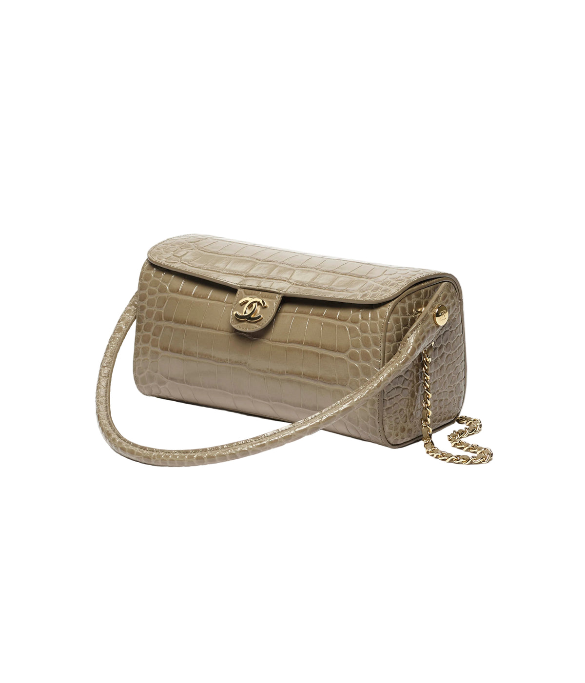 Chanel Clutch With Chain Dark Khaki