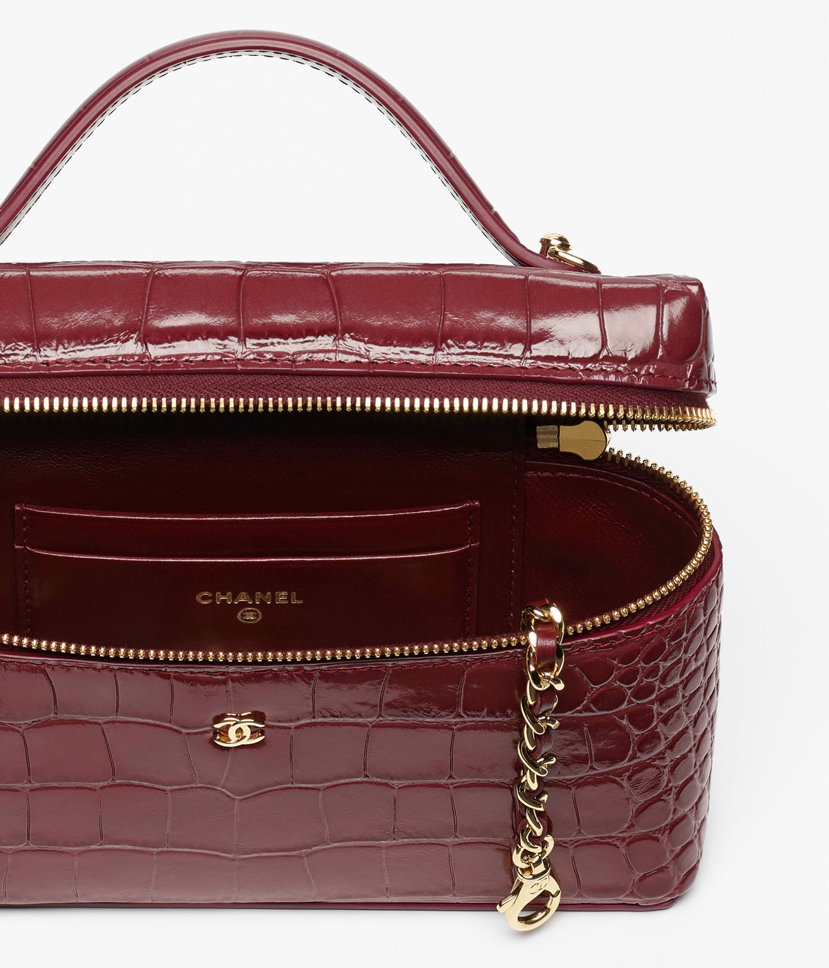 Chanel Vanity With Chain Dark Burgundy