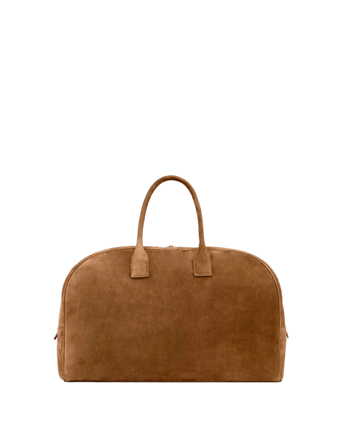 Brown leather bag on a white background