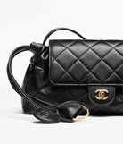 Chanel Clutch With Leather Strap Black