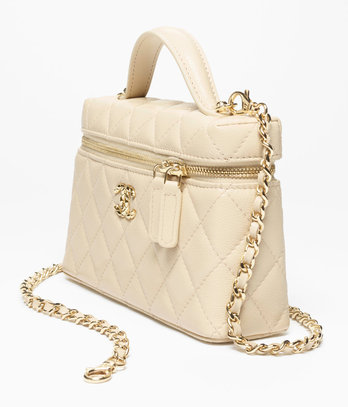 Chanel Vanity With Chain Beige