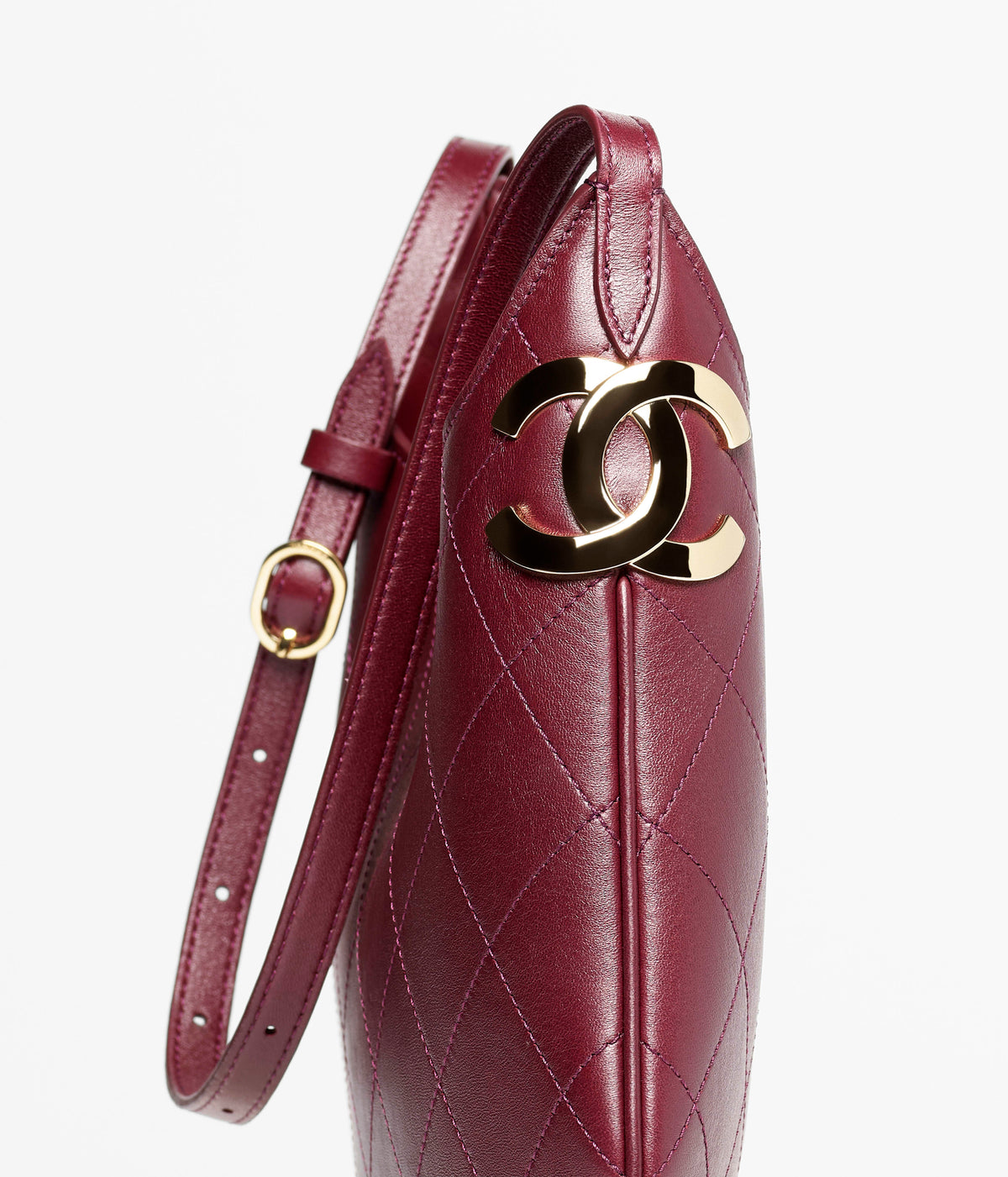 Chanel Hobo Handbag Dark Burgundy