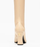 Chanel Thigh High Boots Beige & Black