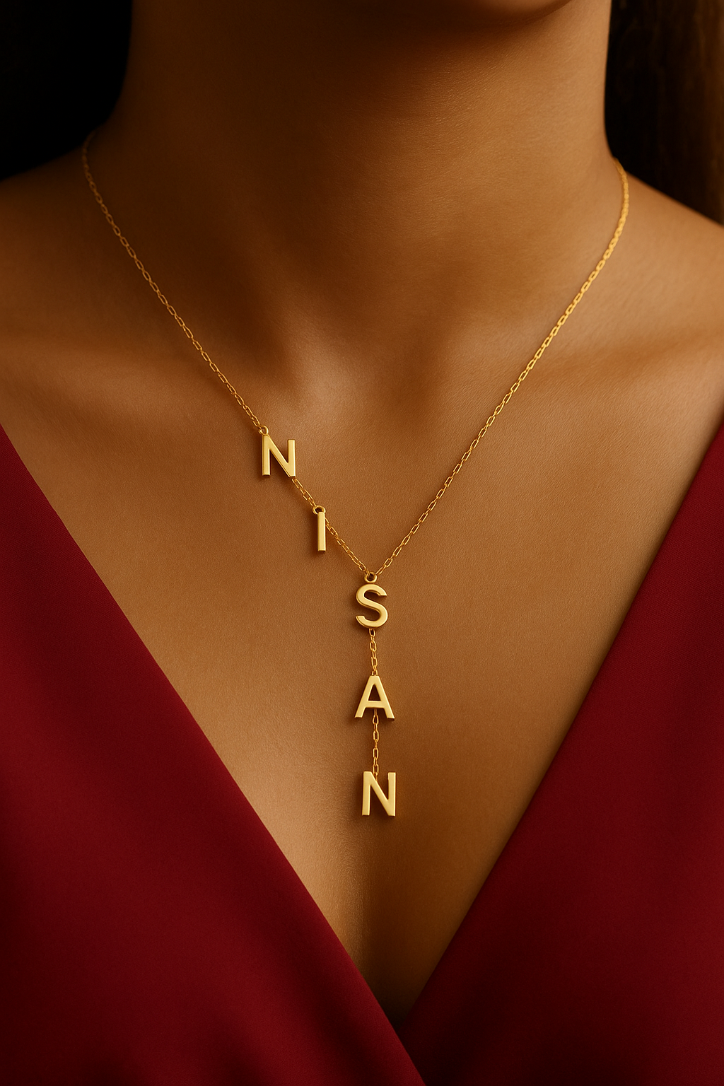 Y SHAPED NAME NECKLACE