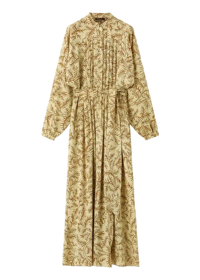 Long floral dress on a white background