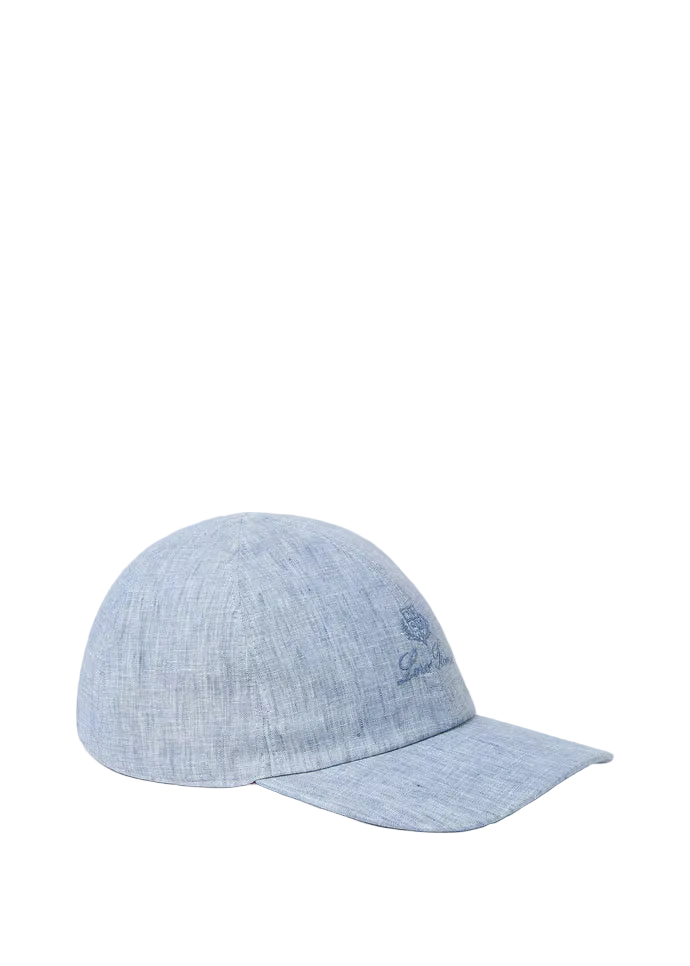Light blue baseball cap on a white background