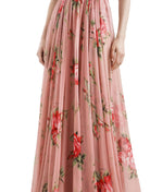 Pink floral dress on a white background