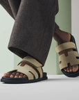 Hermès Men’s Chypre Sandals Vert Mosaïque