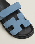 Hermès Chypre Sandals Bleu Jean