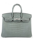HERMÈS Birkin 25 Matte Alligator Gris Ciment