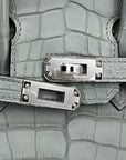 HERMÈS Birkin 25 Matte Alligator Gris Ciment