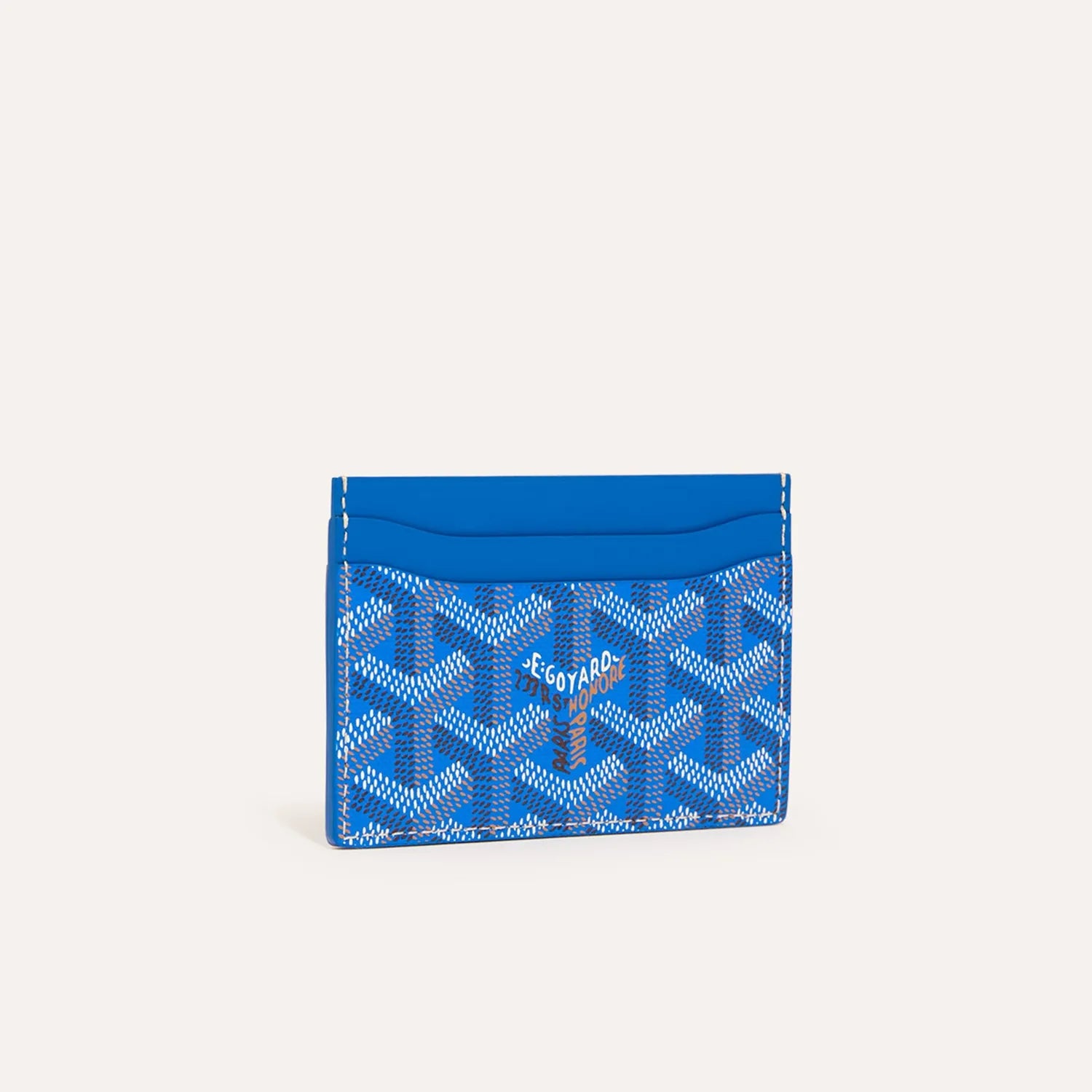 Goyard Blue Goyardine Leather 'Saint-Sulpice' Card Holder
