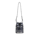 Small bag with a black and white pattern on a light gray background