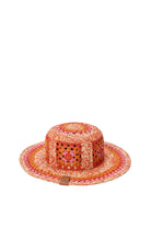 Colorful straw hat on a white background