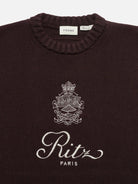 Frame X Ritz Unisex Cashmere Sweater in Bordeaux.