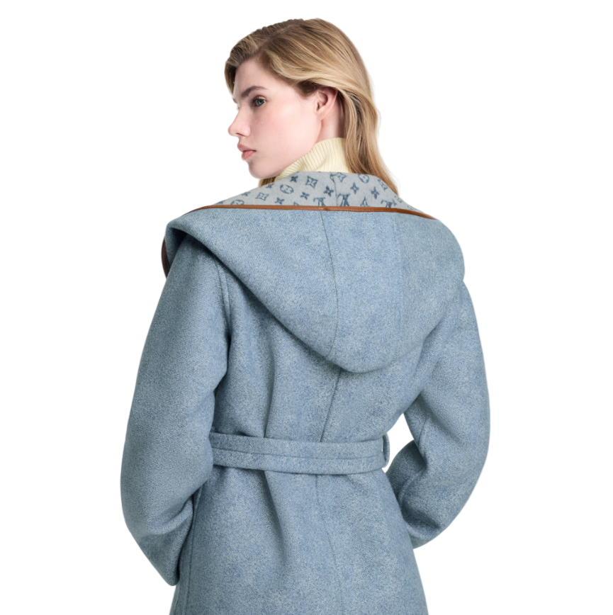 Louis Vuitton Reversible Signature Hooded Wrap Coat