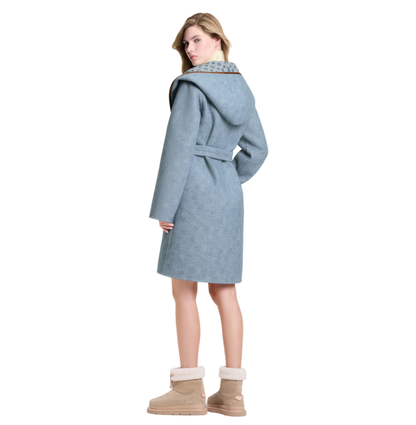 Louis Vuitton Reversible Signature Hooded Wrap Coat