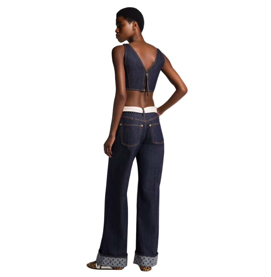 Louis Vuitton Cuffed Hem Flared Jeans