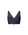 Louis Vuitton Denim V-Neck Crop Top