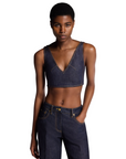 Louis Vuitton Denim V-Neck Crop Top